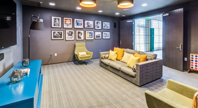 resident lounge with couch games