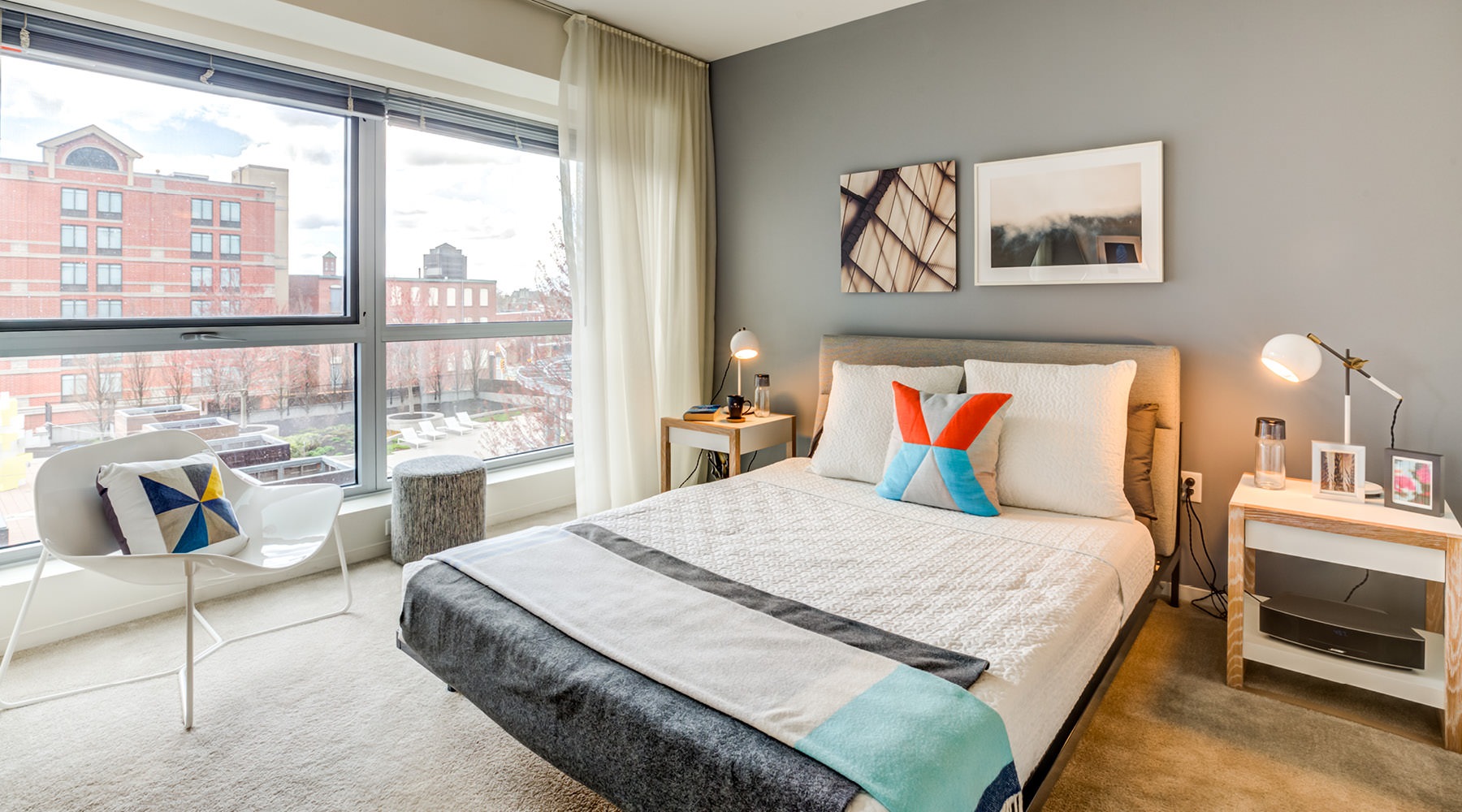 Sleep in style a bedroom with a large window